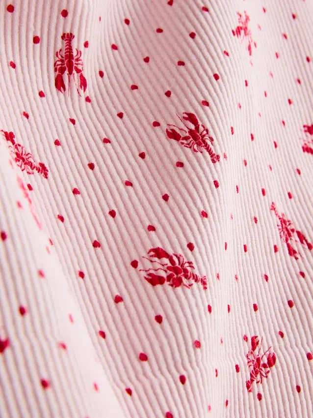 Top tipo pijama curto, sem costuras e estampado