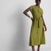 Vestido de camisa midi de manga curta