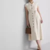Vestido de camisa midi de manga curta