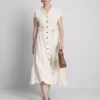 Vestido de camisa midi de manga curta