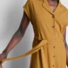 Vestido de camisa midi de manga curta
