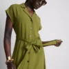 Vestido de camisa midi de manga curta