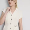Vestido de camisa midi de manga curta