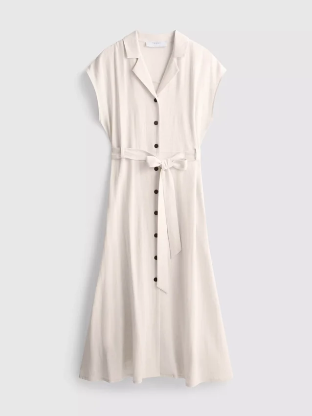 Vestido de camisa midi de manga curta