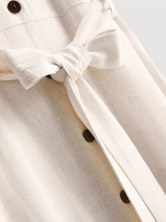 Vestido de camisa midi de manga curta