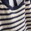 Vestido halter de malha às riscas