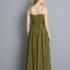 Vestido maxi com folhos em camadas