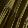 Vestido maxi com folhos em camadas