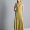 Vestido maxi de renda elástica