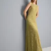 Vestido maxi de renda elástica