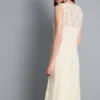 Vestido maxi de renda elástica