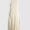 Vestido maxi de renda elástica