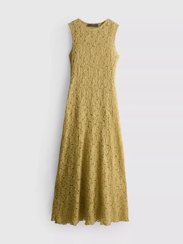 Vestido maxi de renda elástica