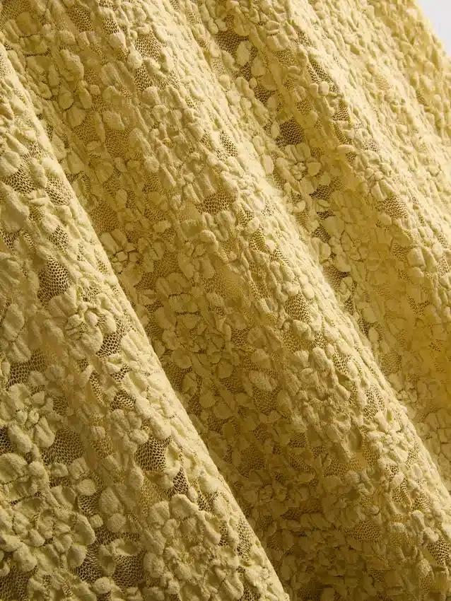 Vestido maxi de renda elástica
