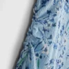 Vestido midi com decote em coração e efeito enrugado