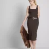Vestido midi com decote quadrado «Second Skin»