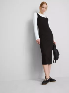 Vestido midi com decote quadrado «Second Skin»