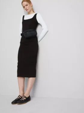 Vestido midi com decote quadrado «Second Skin»