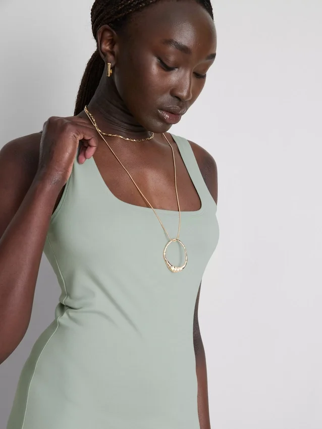 Vestido midi com decote quadrado «Second Skin»