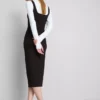 Vestido midi com decote quadrado «Second Skin»