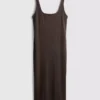 Vestido midi com decote quadrado «Second Skin»