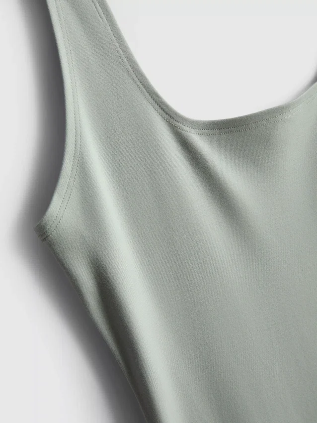 Vestido midi com decote quadrado «Second Skin»