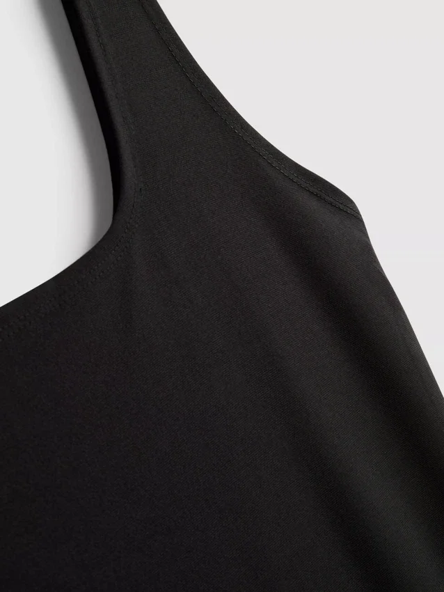 Vestido midi com decote quadrado «Second Skin»