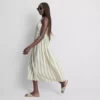 Vestido midi de algodão com botões