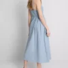 Vestido midi de algodão com botões