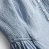 Vestido midi de algodão com botões