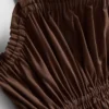 Vestido midi de algodão com decote quadrado e franzido