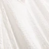 Vestido midi de algodão seersucker com corte smock