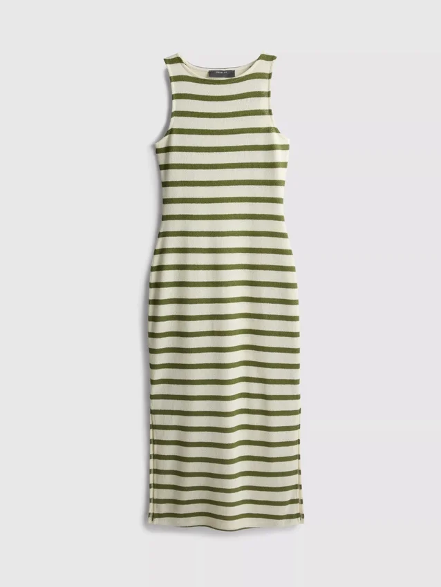 Vestido midi-longo justo sem mangas da Paula Echevarría