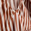 Vestido smock midi-longo às riscas em algodão